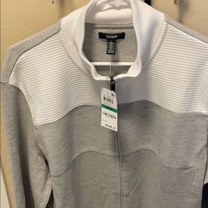 Alfani heather grey knit zip up long sleeve